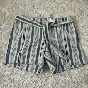 Loft Womens Striped belted shorts size 00